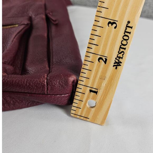 ELLIOTT LUCCA WOMEN'S GWEN BURGANDY PEBBLED LEATHER SHOULDER CROSSBODY BAG - Picture 11 of 15